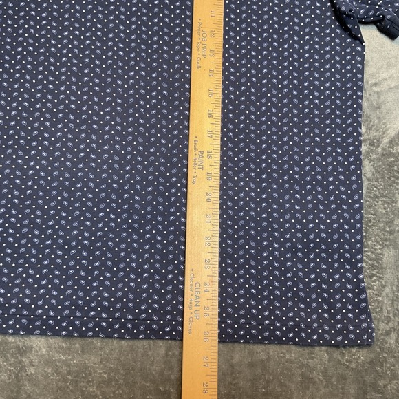 Polo Ralph Lauren Polo Shirt Mens Medium Blue Micro Paisley Print Classic Fit - Picture 4 of 7